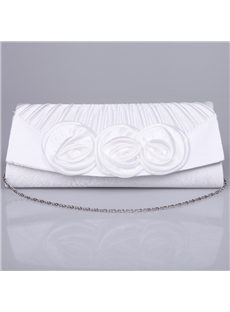 Fine Nice White Rose Flowers Clutch Bags