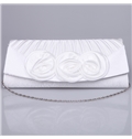 Fine Nice White Rose Flowers Clutch Bags
