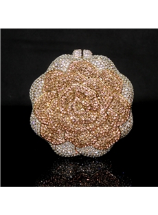 Delicate Metal Carving With Austrian Diamond Wedding Handbag