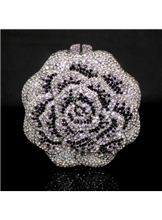 Delicate Metal Carving With Austrian Diamond Wedding Handbag