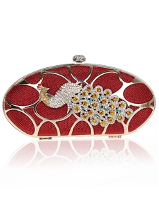 Wonderful Rhinestone Peafowl Wedding Handbag Clutch
