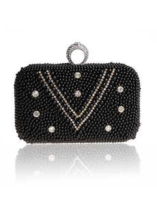 Elegant Pearls Rhinestone Wedding Handbag Clutch