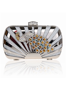 Luxurious Rhinestone Peafowl Wedding Handbag