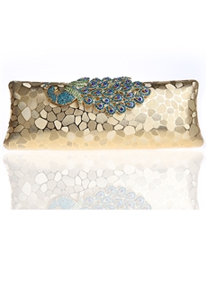 Rectangle Pu Peafowl Wedding Handbag