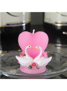 Swan Heart Wedding Candle