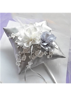 Silver Flowers Anaglyph Stereoscopic Creative Ring Pillow