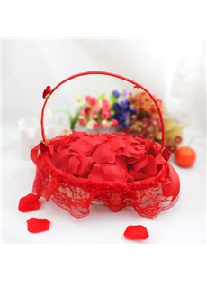 Bamboo Flower Basket With Lace Lining