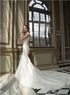 Luxurious New Arrived Mermaid Lace Court Train Wedding Dress